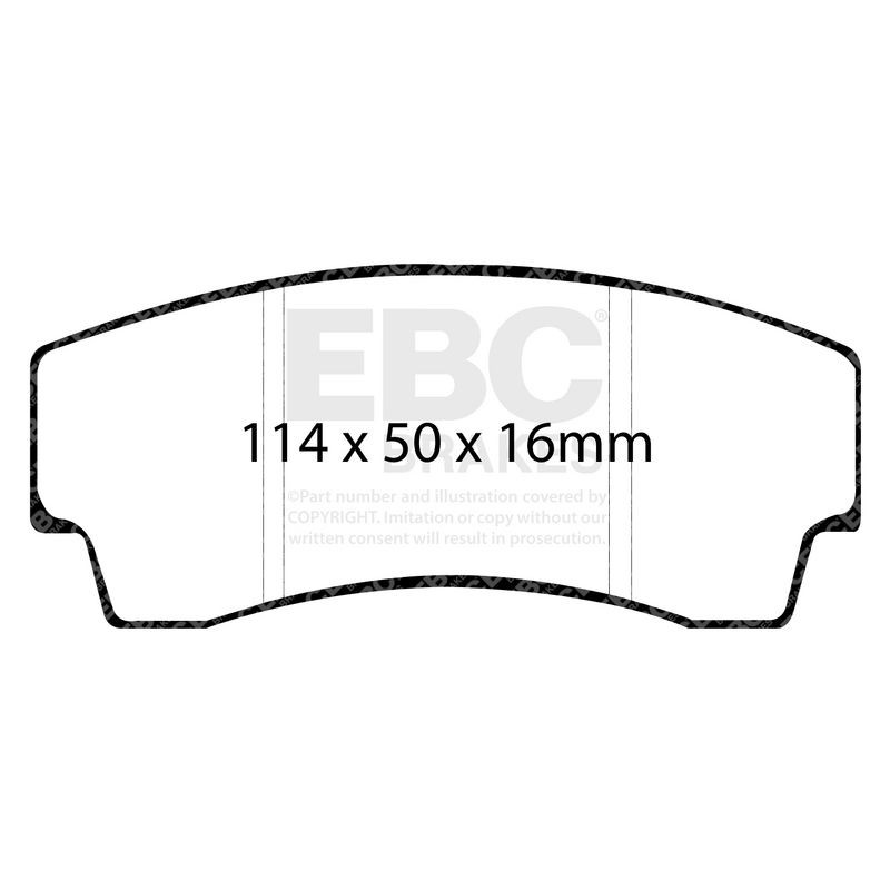 Снимка на Комплект накладки за високо натоварване EBC Brakes DP8008RPX за Lotus Esprit S4 (082) 3.5 V8 32V Turbo - 354 к.с. бензин