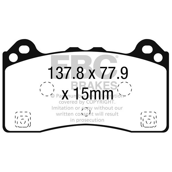 Снимка на Комплект накладки за високо натоварване EBC Brakes DP82274RPX за Ford Focus 3 Hatchback 2.3 RS AWD - 350 к.с. бензин