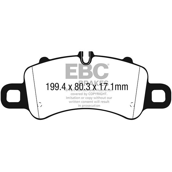 Снимка на Комплект накладки за високо натоварване EBC Brakes DP82307RP1 за Porsche Cayman 718 (982) 2.5 GTS (982140, 982141) - 365 к.с. бензин