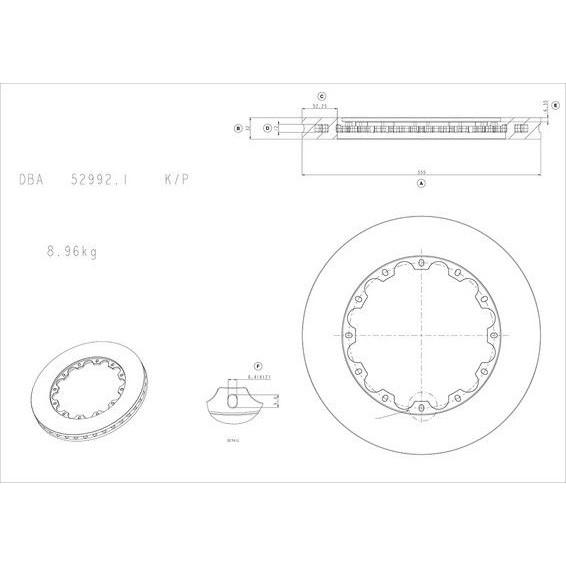 Снимка на Спирачен диск за високо натоварване DBA Australia DBA52992.1 за CHEVROLET CORVETTE C6 Coupe Z06 7.0 - 512 к.с. бензин