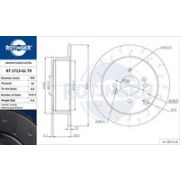 спирачен диск ROTINGER GRAPHITE HOOK SLOTTED RT 1713-GL T9 Hyundai Getz (TB) 1.6