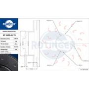 спирачен диск ROTINGER GRAPHITE HOOK SLOTTED RT 2423-GL T9 Mercedes S-class Saloon (w140) S 280 (140.028)