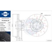 спирачен диск ROTINGER GRAPHITE HOOK SLOTTED RT 2519-GL T9 Opel Arena Box (TB,TF) 2.5 D