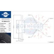 спирачна помпа ROTINGER GRAPHITE HOOK SLOTTED RT 2004-GL T9 Toyota Camry (V2) 1.8 (SV20_, SV20R)